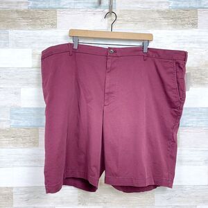 IZOD Saltwater Stretch Relaxed Chino Shorts Red 10.5" Inseam Men Big & Tall 48